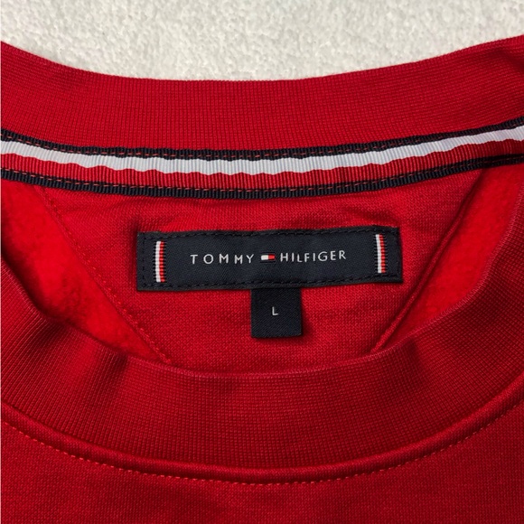 Tommy Hilfiger Men's Premium Flag Embroidery Terry Cotton Sweatshirt Size Large - Picture 9 of 12